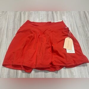 Blogilates Women's Red crisscross slit skort